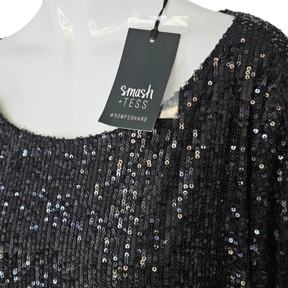 Smash  + Tess The Forever Frosted Dress Black Size Medium Allover Sequin NWT - Picture 11 of 11